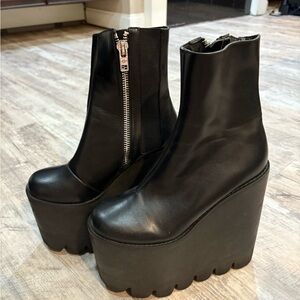 Dolls Kill Black Platform Combat Boots